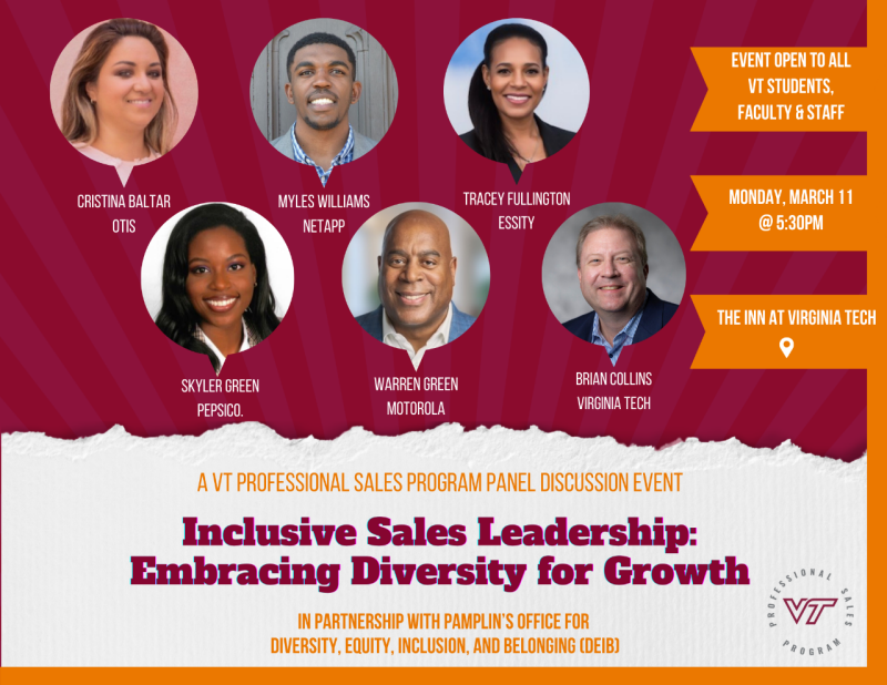Inclusive Sales Leadership: Embracing Diversity for Growth 2024 Prof. Sales Panel  March 11 5:30pm