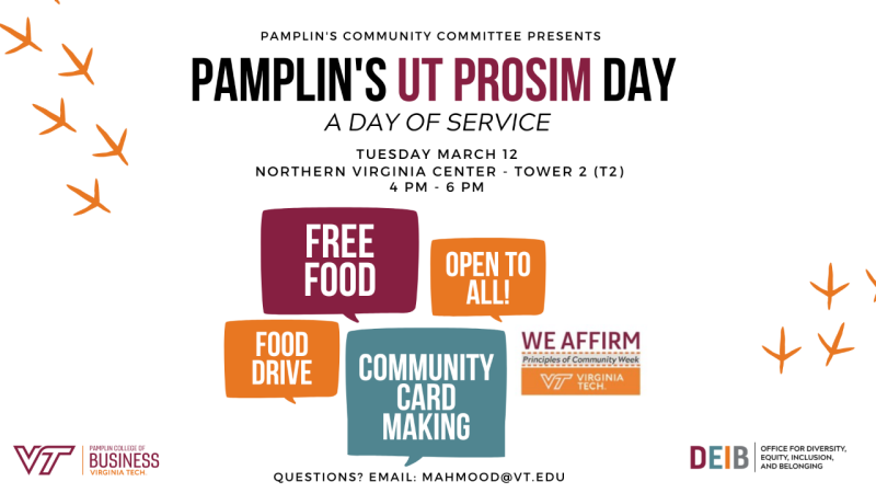 UT Prosim Day 24 - March 12 from 4pm to 5pm at Northern Virginia Center Tower 2
